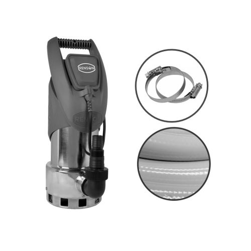 Pompe de relevage pour eaux chargées inox + tuyau de refoulement 10m + raccords - RENSON - 164035 pas cher