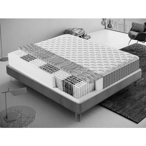 Matelas à ressorts ensachés à mémoire de forme orthopédique PALERMO 135x190cm à 9 zones différenciées pas cher Secondaire 2 L