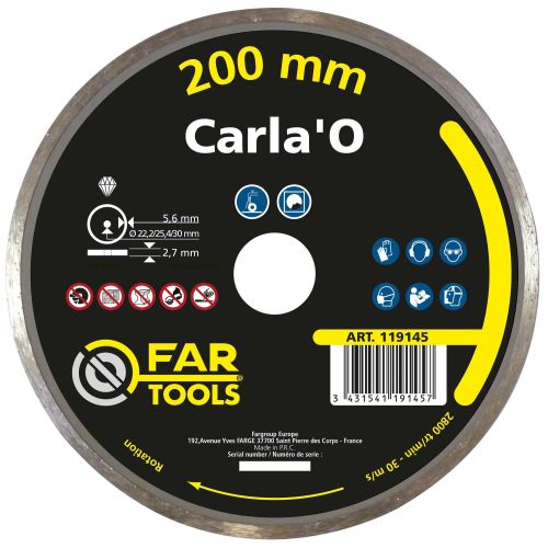 Disque diamant Carla'O 200 mm x 22,2 mm FARTOOLS 119145 photo du produit Principale L