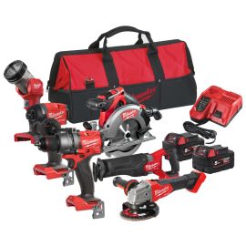 Pack power de 6 outils 18 V Milwaukee FUEL M18 FPP6E3-502B + 2 batteries 5 Ah + chargeur + sac de transport - 4933480874 photo du produit Principale M