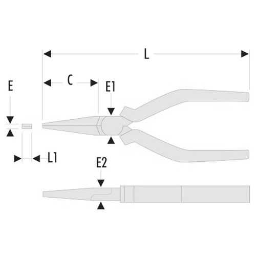 Pince à becs plats PVC 160mm - FACOM - 188.16G pas cher Secondaire 1 L