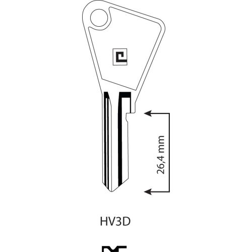 Ebauche de clé type Vachette boite de 100 Héraclès HV3D photo du produit Secondaire 1 L