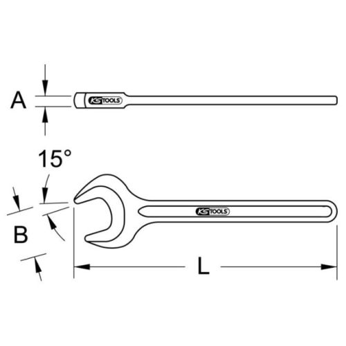 Clé à fourche simple brunie 6 mm KS TOOLS 517.2506 photo du produit Secondaire 1 L