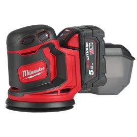 Ponceuse orbitale excentrique 18V M18 BOS125-502B 125 mm + 2 batteries 5 Ah + chargeur - MILWAUKEE - 4933464229 photo du produit Principale M