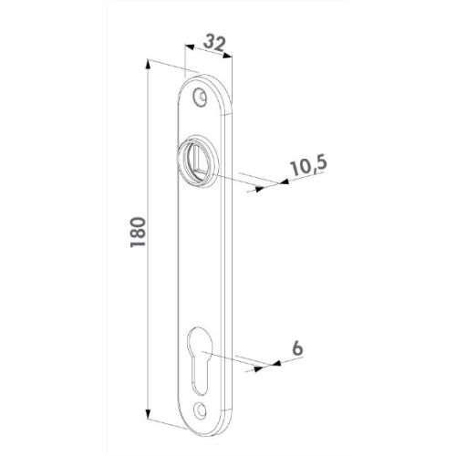 Plaque de propreté entraxe 92 mm aluminium argent LOCINOX P00010142-SILV photo du produit