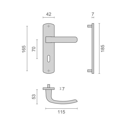 Ensemble ELFE HOME entraxe 165 mm clé L chromé mat - HERACLES - B-ELFE-35 pas cher Secondaire 1 L