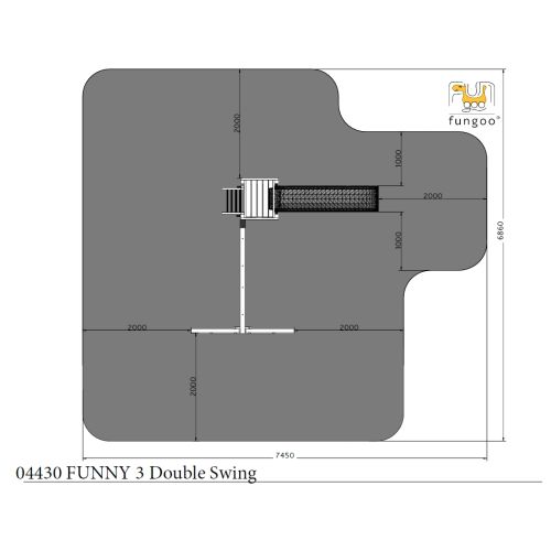 Aire de jeux Funny 3 avec balançoire double - FUNGOO - 04430PK pas cher Secondaire 2 L