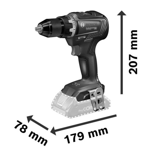 Perceuse visseuse 18V GSR 18V-55 (sans batterie ni chargeur) + boîte carton - BOSCH - 06019H5202 pas cher Secondaire 1 L