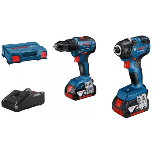 Pack 2 outils 18 V (GDR18V-200 + GSR18V-55 Professional) + 2 batteries 4 Ah + chargeur en coffret L-Case BOSCH 06019J2108 photo du produit Secondaire 1 L