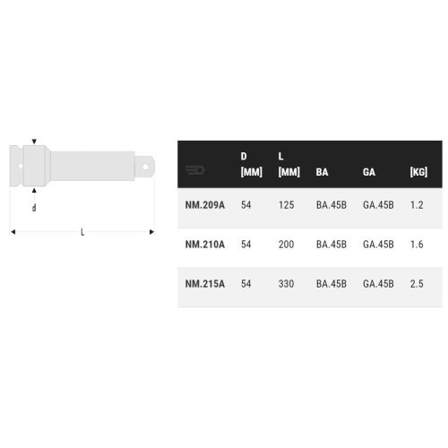 Rallonge impact 1'' L 330mm - FACOM - NM.215A pas cher Secondaire 3 L