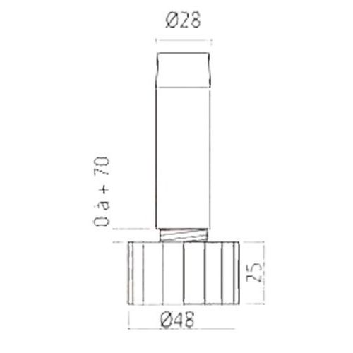 Pied zingué plat 60x60 réglage diamètre 50 - 10 cm - MANART - 113R50/10 pas cher Secondaire 2 L