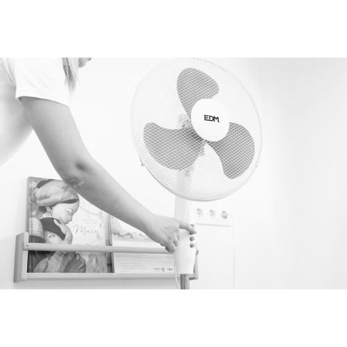 Ventilateur sur pied 45W blanc D.40cm hauteur réglable 105-125cm - EDM - 33500 pas cher Secondaire 4 L