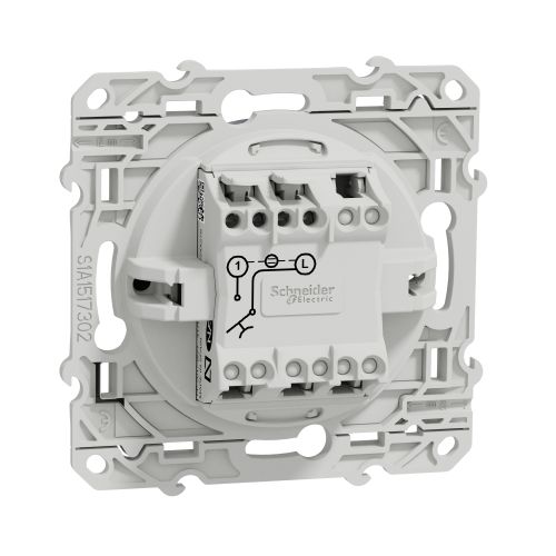 Bouton-poussoir ODACE 10A à vis lumineux anthracite 0,15mA - SCHNEIDER ELECTRIC - S540276 pas cher Secondaire 2 L