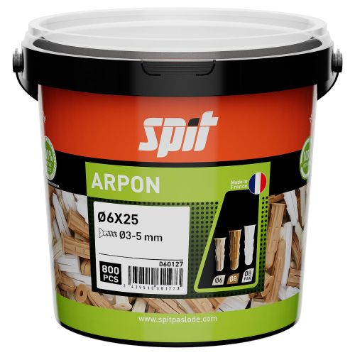 Cheville plastique universelle ARPON 6 x 25 mm Grappe boîte de 100 SPIT 198160 photo du produit Secondaire 1 L