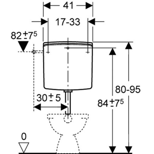 Réservoir indépendant blanc mi-hauteur interrompable - GEBERIT - 140.027.11.1 pas cher Secondaire 1 L