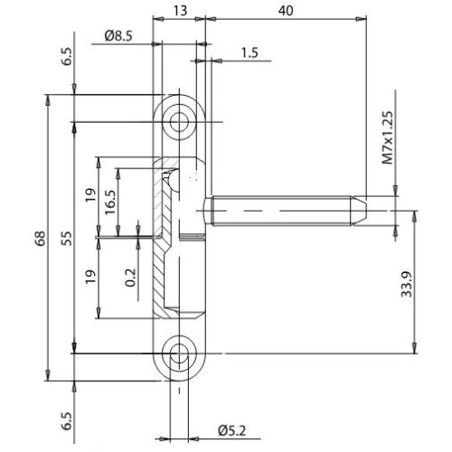 Paumelle mâle PVC P09 diamètre 13mm blanc - OTLAV - CGP09130P306 pas cher Secondaire 1 L
