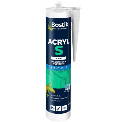 Mastic acrylique d'étanchéité ACRYL S blanc cartouche 310 ml BOSTIK 30613629 photo du produit Principale L