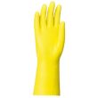 Gants de ménage en latex floqué coton jaune T9 - SINGER - LAT2005.9 pas cher