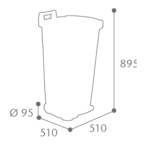 Poubelle mobile à pédale BOOGY 90 l - ROSSIGNOL - 56701 pas cher Secondaire 1 L