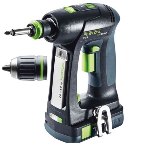 Perceuse-visseuse sans-fil Festool C 18 C 3,1-Plus 18 V + 2 batteries 3,1 Ah + chargeur + systainer3 photo du produit Secondaire 1 L