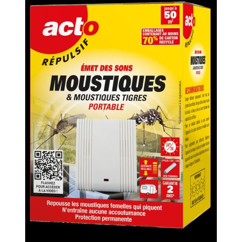 Répulsif ultrasons pour les moustiques et moustiques tigres portable ACTO REPULSIF RUSM1 photo du produit Secondaire 1 L