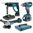 Pack de 3 outils Makita 18 V (DDF485/DGA504/DHR202) + 2 batteries 5 Ah + MAKPAC photo du produit