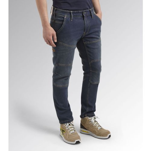 Pantalon de travail en jean STONE PLUS DIRTY WASHING bleu T36/38 (US28) - DIADORA SPA - 702.170752 pas cher