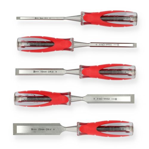 Set de 5 ciseaux à bois XPRO à frapper 6 - 10 - 15 - 20 - 25 mm HANGER 110591 photo du produit Secondaire 5 L