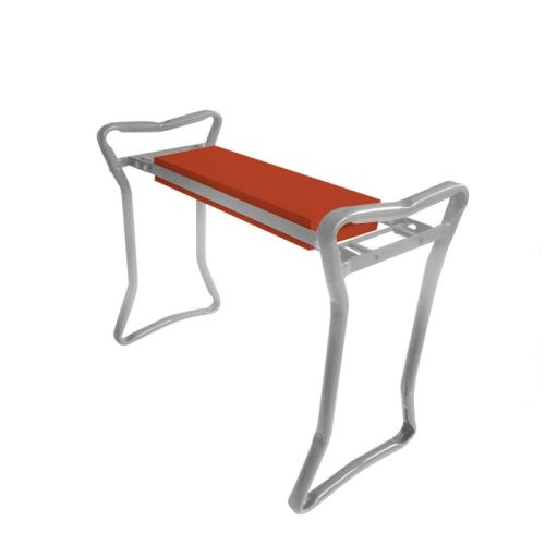 Banc agenouilloir de jardin pliable rouge en acier MERMIER 270040 photo du produit Principale L