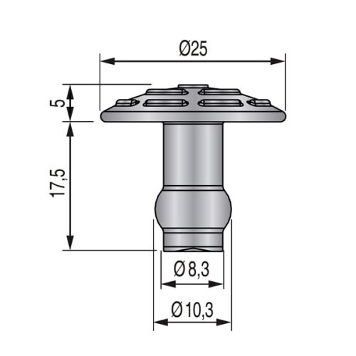 250 clous podotactiles Dinaclou à frapper extérieur en inox sans scellement DINAC 102259D photo du produit Secondaire 1 L