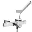 Mitigeur bain-douche thermostatique KUATRO 4736MK chromé poignées en laiton avec ensemble de douche - RAMON SOLER - 257280 pas cher