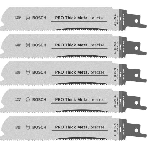 5 lames de de scie sabre PRO Thick Metal precise S937HBF 150x25x1,1mm - BOSCH - 2608658997 pas cher
