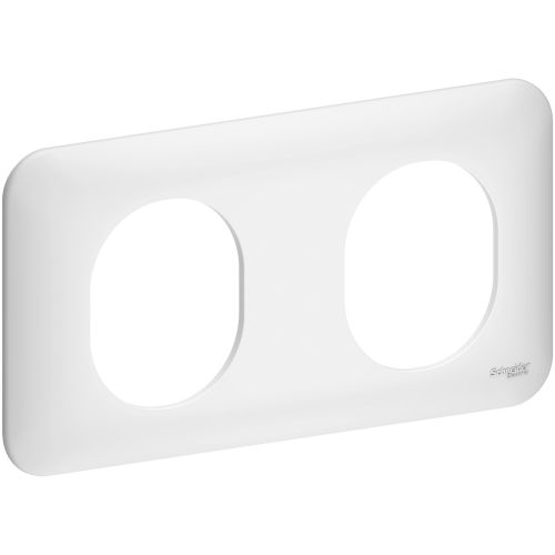 Plaque de finition OVALIS 2 postes blanc - SCHNEIDER ELECTRIC - S260704 pas cher