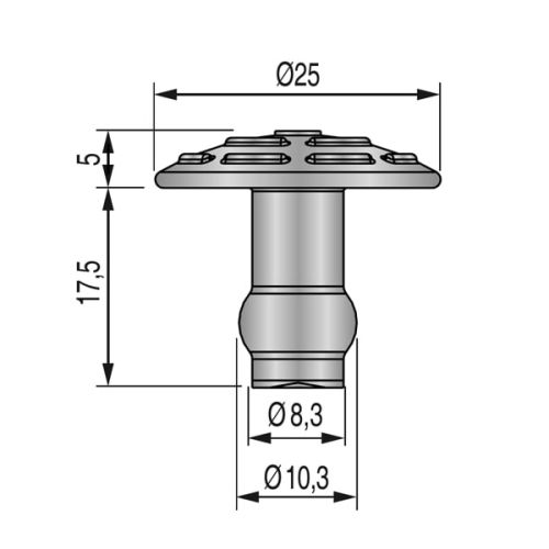 250 clous podotactiles Dinaclou à frapper extérieur en inox sans scellement - DINAC - 102259D pas cher Secondaire 1 L