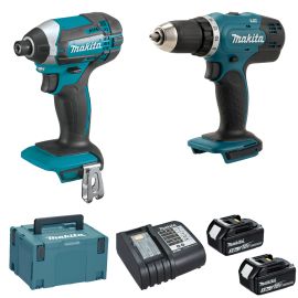Pack de 2 machines 18V LXT Makita (DTD152 + DDF453) + 2 batteries 3 Ah + chargeur + Makpac - DLX2141JX2 photo du produit Principale M