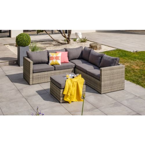 Salon de jardin d'angle BONHEUR 5 places gris - DCB GARDEN - BONHEUR-SALON pas cher Secondaire 1 L