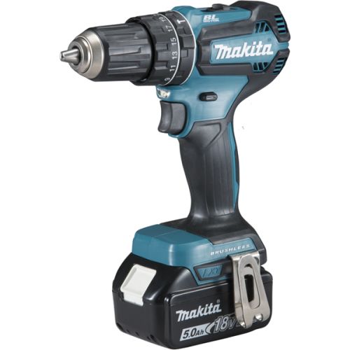 Perceuse-visseuse à percussion 18V + 2 batteries 5Ah + chargeur rapide + coffret MAKPAC - MAKITA - DHP485RTJ pas cher Secondaire 1 L