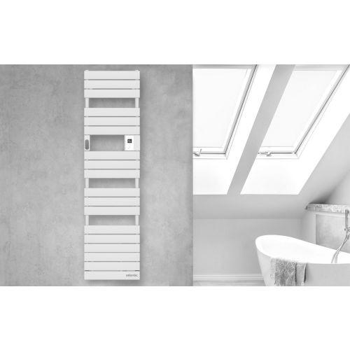 S&egrave;che-serviettes &eacute;lectrique connect&eacute; avec soufflerie 1500W AD&Eacute;LIS &eacute;troit digital blanc carat - ATLANTIC - 861941 pas cher Secondaire 1 L