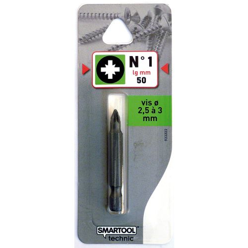 Embout Pozidriv N° 1 HSS longueur 50 mm SMARTOOL TECHNIC 933322 photo du produit Secondaire 1 L