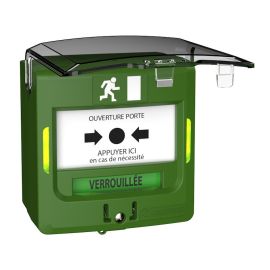 Déclencheur manuel Neutronic étanche 2 contacts en saillie avec capot vert - 5714V3C photo du produit Principale M