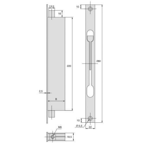 Serrure 2 points à levier 30mm variaxe - STREMLER - 1223.30.0 pas cher Secondaire 1 L