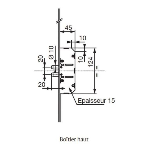 Serrure 5 points série 5900 SPN1 2040X18 écart de pene 100mm A2P* - VACHETTE - 15622000 pas cher Secondaire 6 L