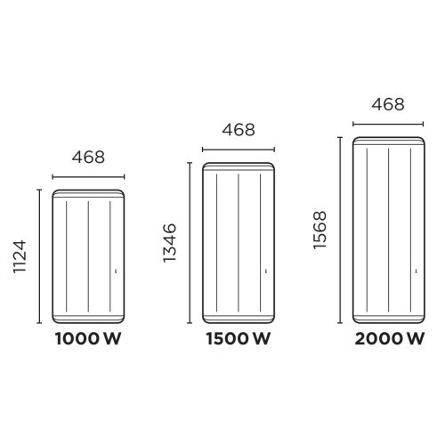 Radiateur connecté à chaleur douce ÉQUATEUR 3 vertical 1500 W THERMOR 427251 photo du produit Secondaire 1 L