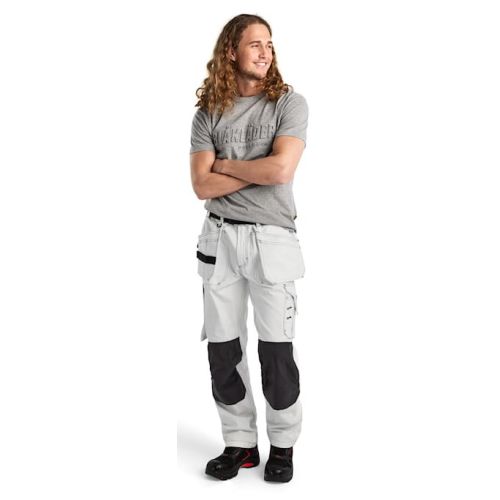 Pantalon peintre à poches flottantes blanc/gris foncé taille 40L - BLÅKLÄDER - 153112101098C146 pas cher Secondaire 4 L