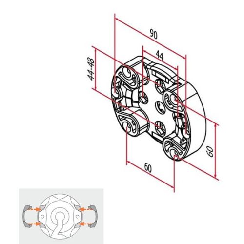 Support moteur à clipper C90I maxi 25Nm CHERUBINI A4506_0589P photo du produit Principale L