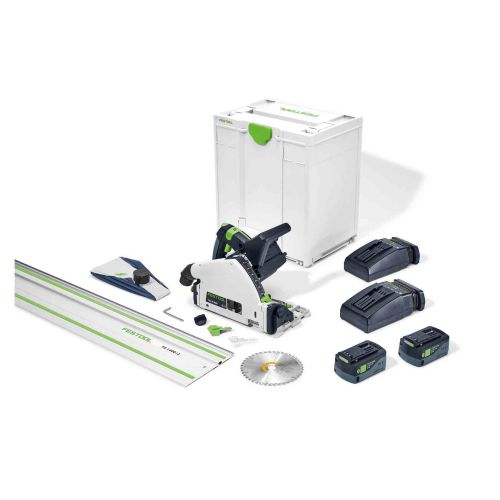 Scie plongeante 36V TSC 55 5,2 KEBI-Plus/XL-FS + 2 batteries 5,2 Ah + 2 chargeurs + Systainer FESTOOL 577006 photo du produit