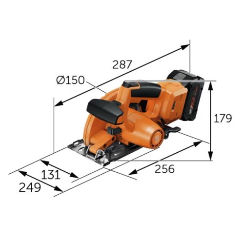 Scie circulaire 18 V F-IRON CUT 57 AS (sans batterie ni chargeur) + coffret L-BOXX FEIN 71360461000 photo du produit Secondaire 1 L