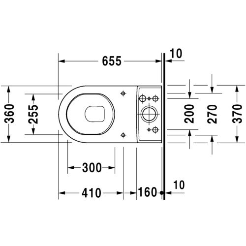 Cuvette WC sur pied &agrave; fond creux STARCK 3 Duravit - 126090000 photo du produit Secondaire 1 L