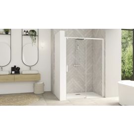 Paroi de douche SMART DESIGN Kinedo coulissant 137-150 blanc sans seuil verre transparent gauche C-2 - PA9235BTNEG-2 pas cher Principale M