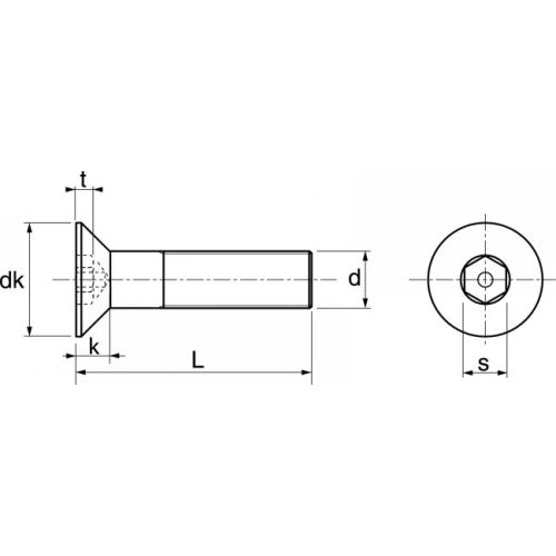 Vis à métaux tête fraisée hexagonale creuse inviolable A2 DIN 7991 3X6 boîte de 100 ACTON 628013X6 photo du produit Secondaire 3 L